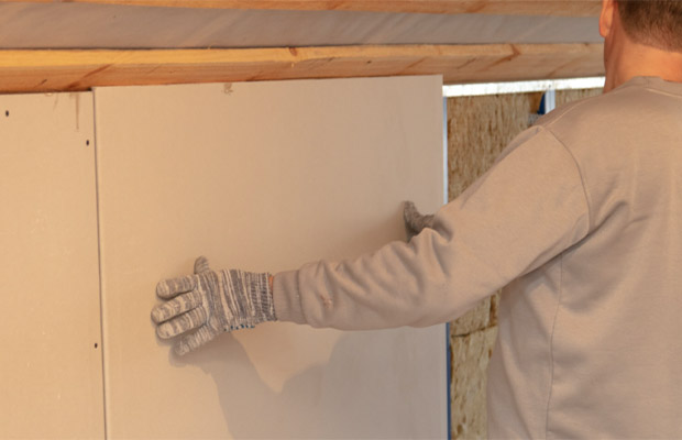 Cut Hung Drywall